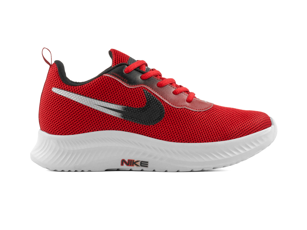 Tenis 026 Rojo Negro Plata
