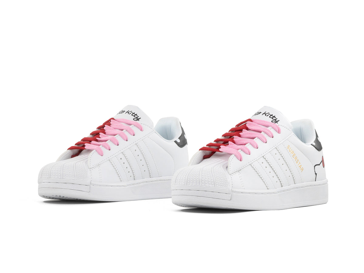 Paq 6 Pares Tenis Concha Blanco Hello Kitty 23/26.5