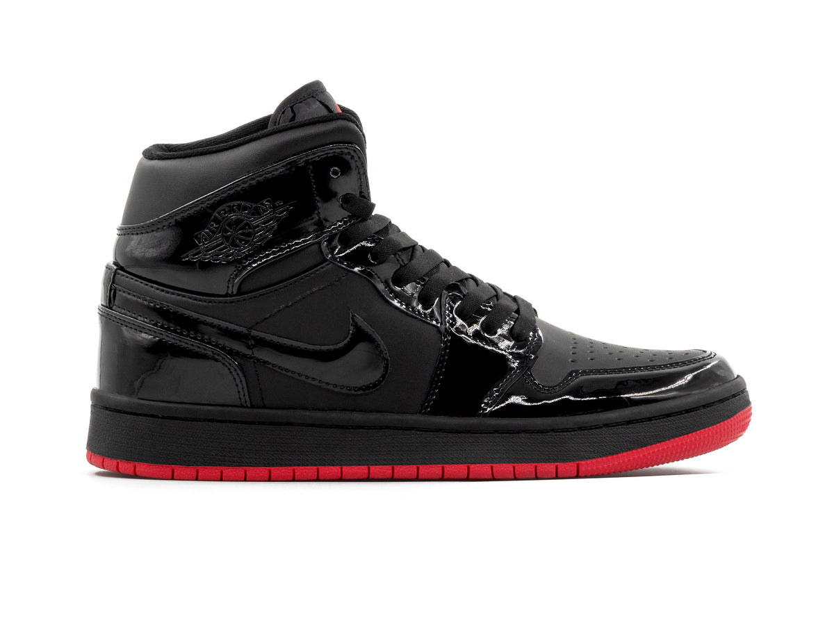 Tenis Retro 1 Charol Negro Suela Rojo 1.1 Premium