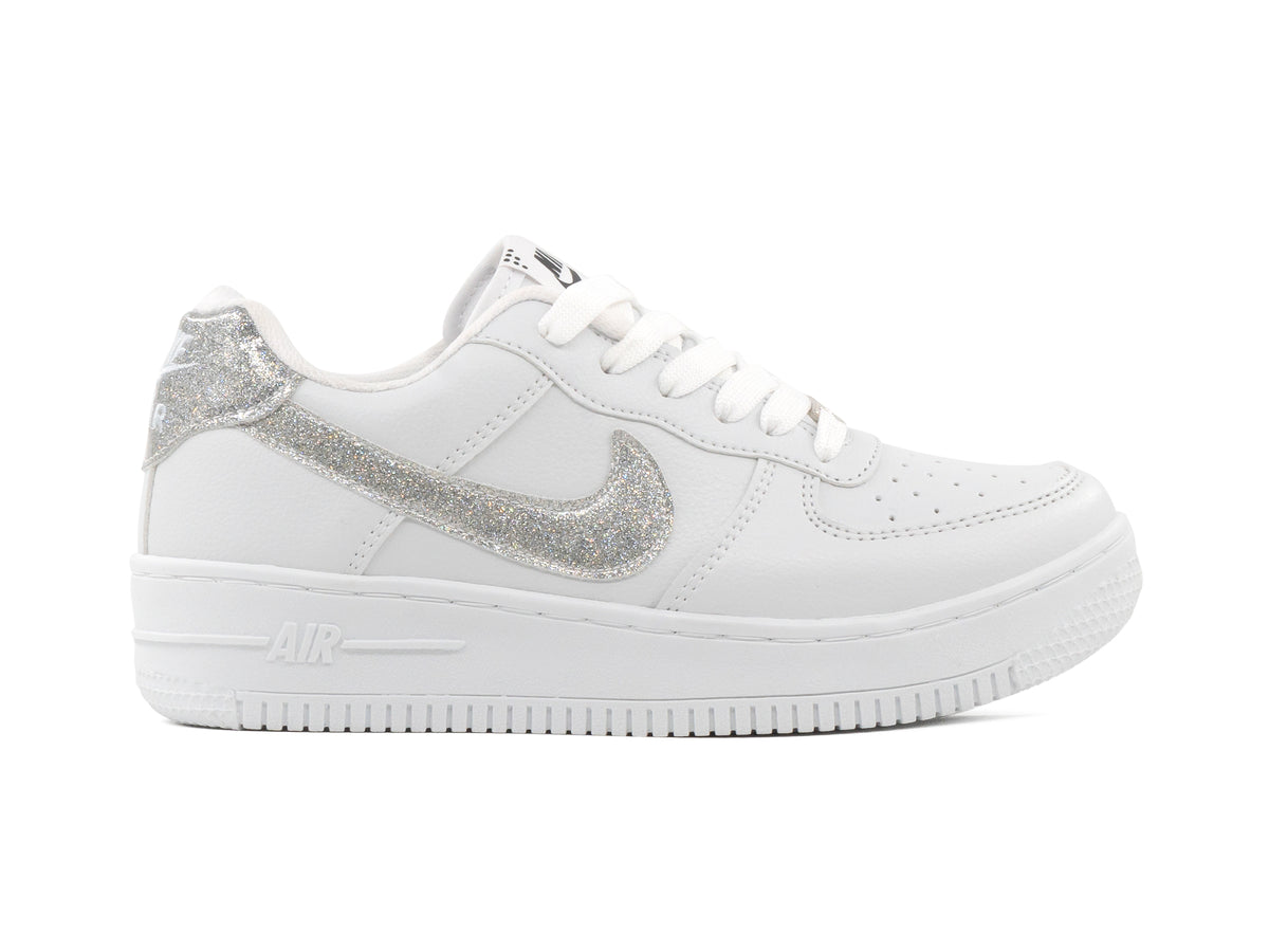 Paq 6 Pares Tenis 270 Blanco Plata Glitter 23/26.5
