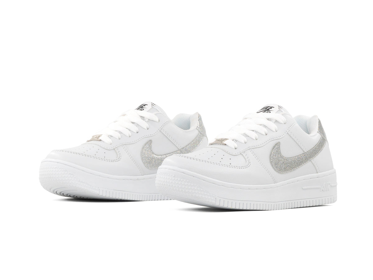 Paq 6 Pares Tenis 270 Blanco Plata Glitter 23/26.5
