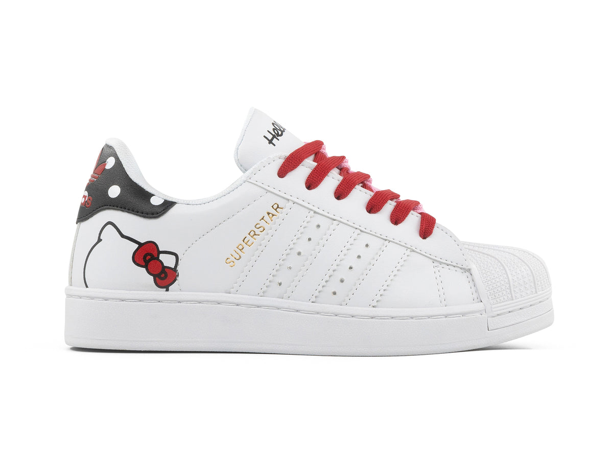 Paq 6 Pares Tenis Concha Blanco Hello Kitty 23/26.5