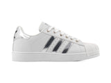 Paq 6 Pares Tenis Concha Blanco Metalico 22/25.5