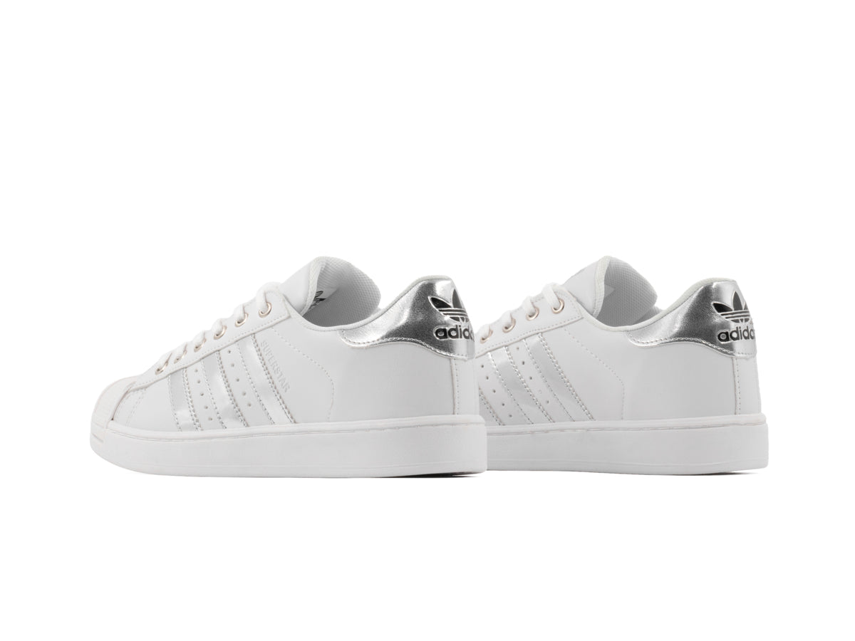 Paq 6 Pares Tenis Concha Blanco Metalico 22/25.5