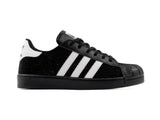 Tenis Concha Rhinestone Negro Blanco