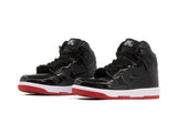 Tenis Dunk Bota Charol Negro Suela Roja