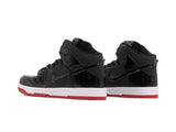 Tenis Dunk Bota Charol Negro Suela Roja