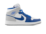 Tenis Retro 1 Blanco Rey Gris