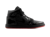Tenis Retro 1 Charol Negro Suela Rojo