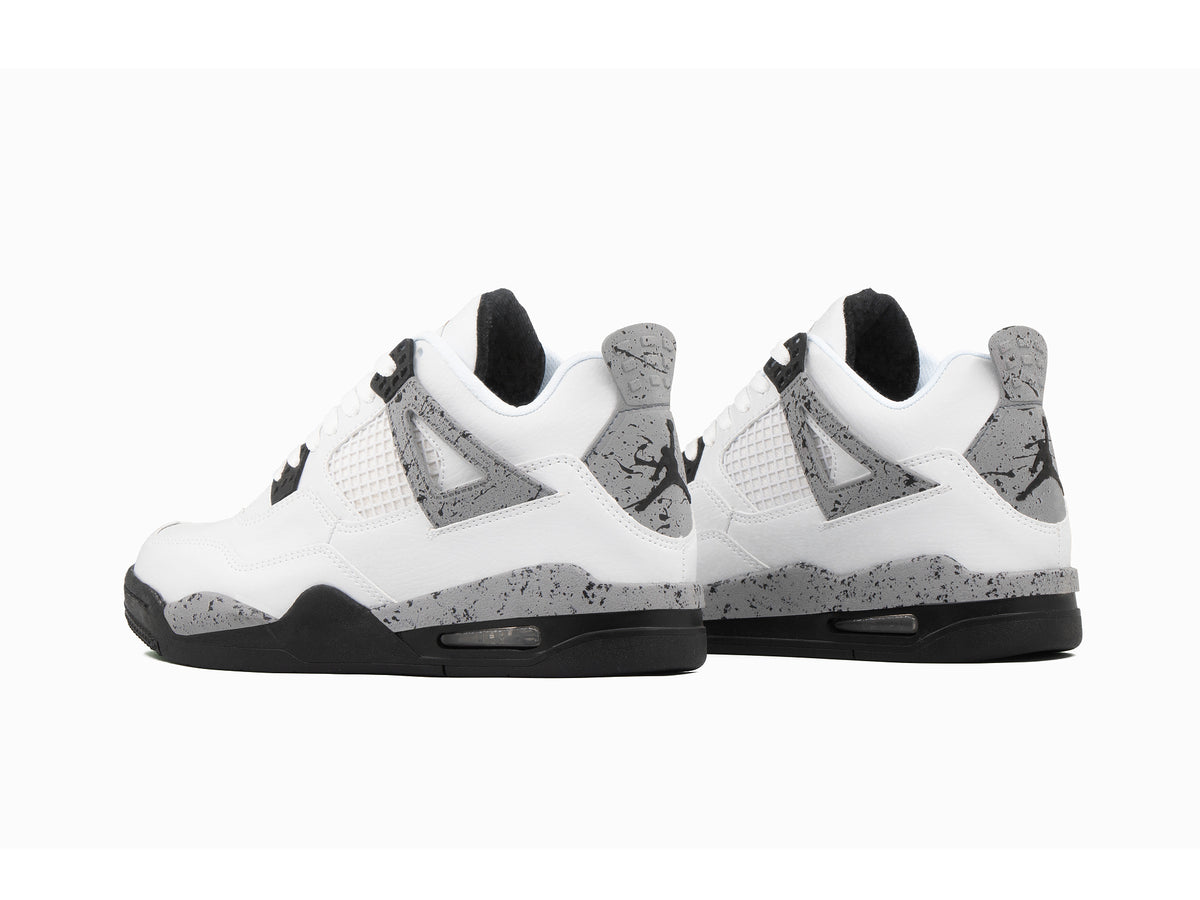 Tenis Retro 4 Blanco Negro Jaspeado