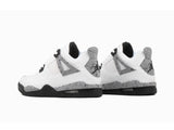 Tenis Retro 4 Blanco Negro Jaspeado
