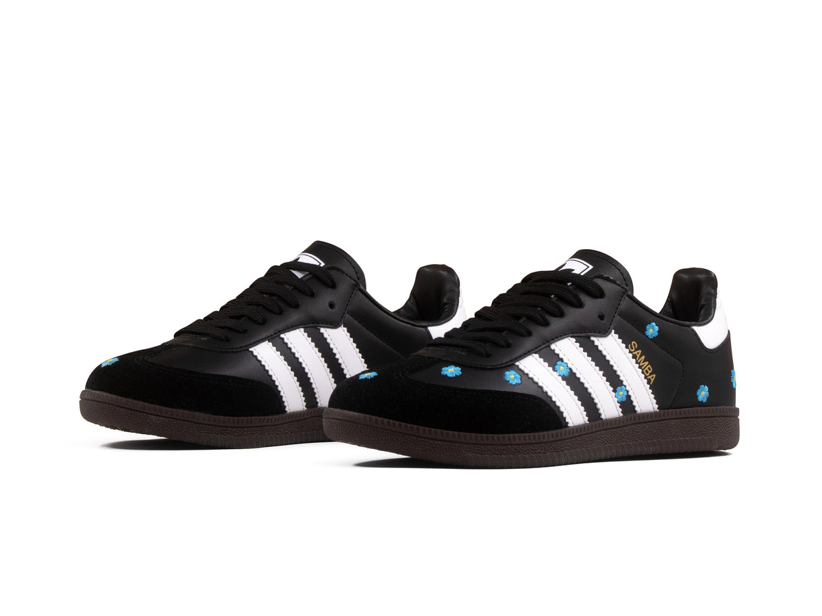 Tenis Smb Negro Blanco Flores