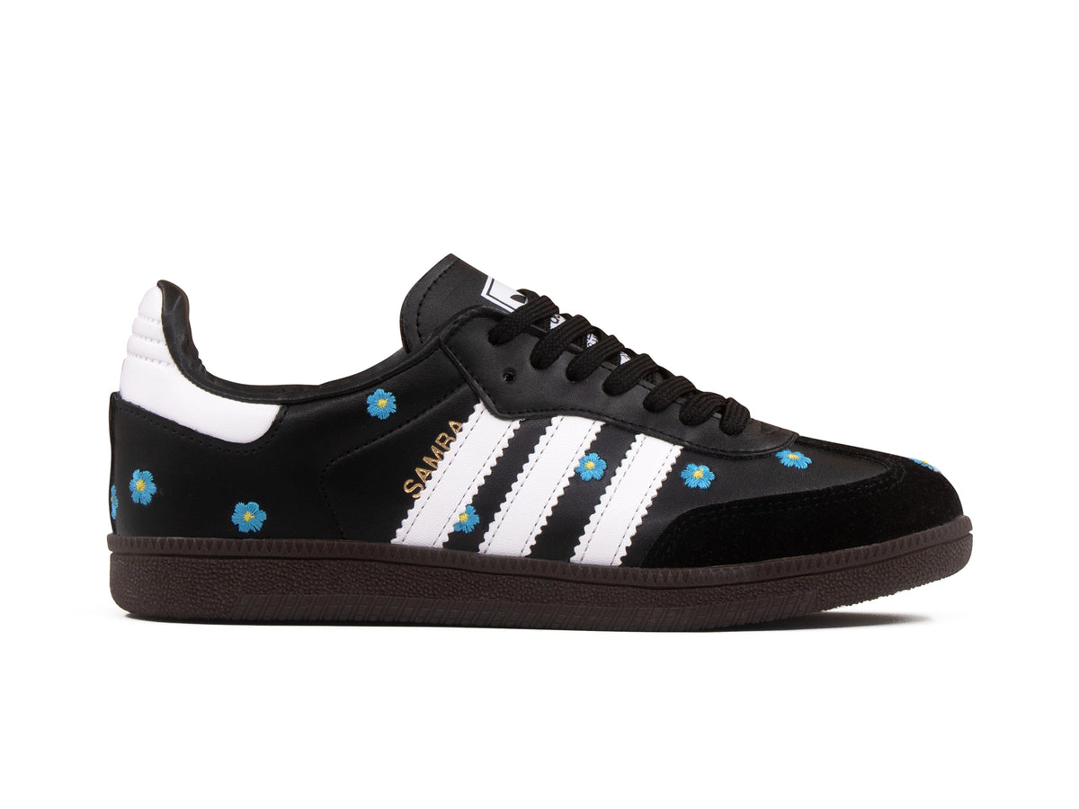 Tenis Smb Negro Blanco Flores