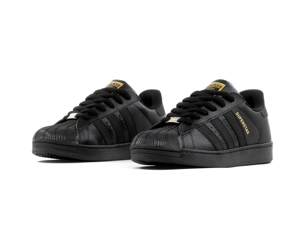 Paq 6 Pares Tenis Concha Negro Oro 25/28.5