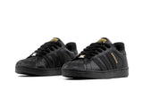 Paq 6 Pares Tenis Concha Negro Oro 25/28.5
