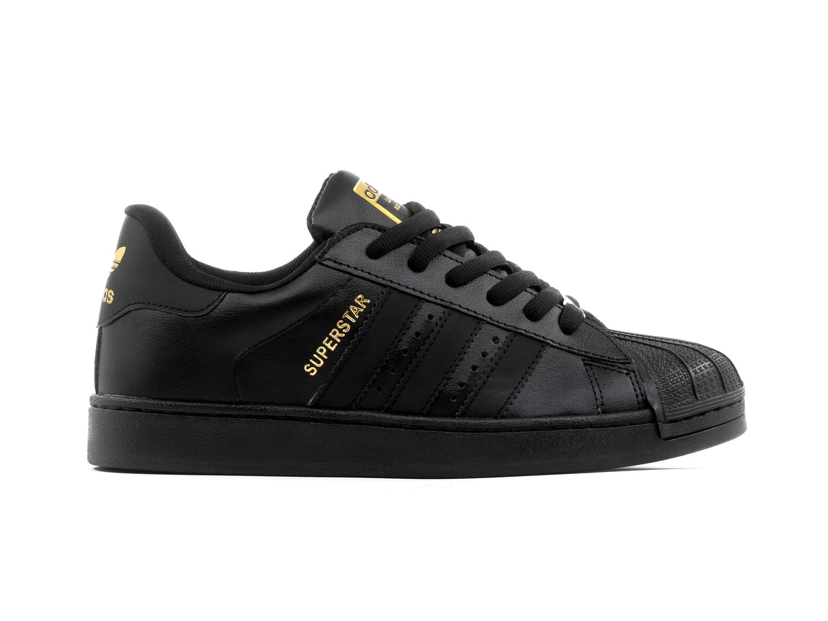 Paq 6 Pares Tenis Concha Negro Oro 25/28.5